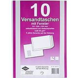 Versandtaschen Eurokuvert, DIN C4, mit Fenster, haftklebend, 10 Stück, Papier, weiß