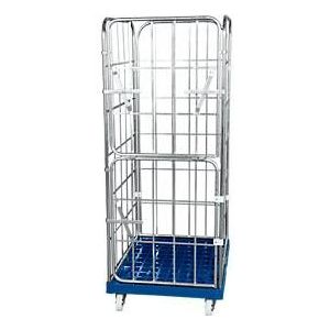 Kunststoffrollplatte, 2 Seitengittern, 1 Rückwand, 2 halbe Vorderwände, enzianblau RAL5010
