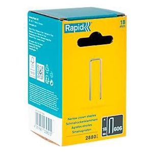 Rapid Schmalrückenklammern Typ 606, 18 mm Schenkellänge, Präzisionsschnitt, galvanisiert, 2880 Stück