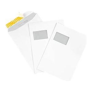 Schäfer Shop Genius Versandtaschen, Format C4, mit Fenster, Haftklebung, Papier, 120 g/m², weiß, 25 Stück