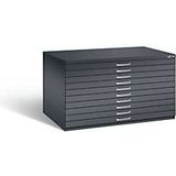 Planschrank aus Stahl, für Formate bis DIN A0, 10 Schubladen