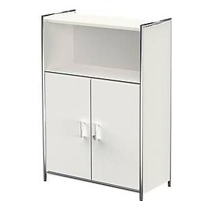 Kombischrank Toledo, mit Sichtrückwand, abschließbar, 3 OH, 1 Fach, B 800 x T 380 mm, weiß