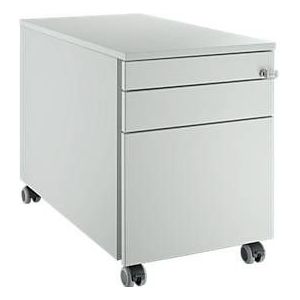 Schäfer Shop Select Rollcontainer 126, mit Griffnut, B 435 x T 765 x H 577 mm, lichtgrau/lichtgrau/lichtgrau