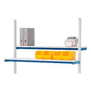 Rau Etagenbord für manuell höhenverstellbare Arbeitsplatzsysteme Serie E, melaminharzbeschichtet, B 1800 x T 310 x H 75 mm, lichtgrau, bis 30 kg