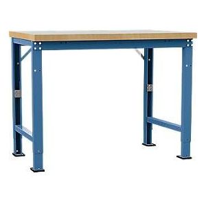 Manuflex Werkbank Profi Spezial, Tischplatte Kunststoff, 1250 x 700 mm, brillantblau