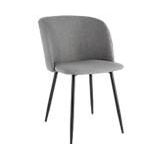 Konferenzstuhl, 2er-Set, B 570 x T 540 x H 810 mm, gepolstert, Gestell schwarz, Stoffbezug grau