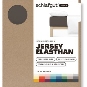 schlafgut Easy Jersey Elasthan Hoeslaken XL - 180x200 - 200x220 790 Sand Deep