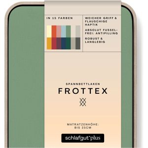 schlafgut Frottex Hoeslaken XL - 180x200 - 200x200 665 Green Mid