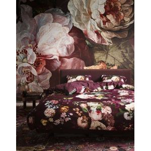 ESSENZA Fleur Dekbedovertrek Bordeauxrood - Lits-Jumeaux XL – 260x200/220 cm