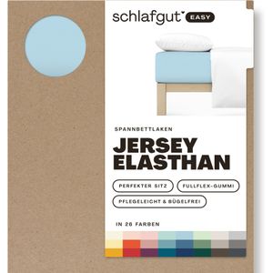 Schlafgut EASY Jersey Elasthan Hoeslaken M - 120x200 - 130x220 536 Blue Light