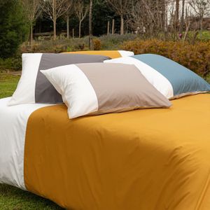 Dommelin dekbedovertrek Palermo Percal 400TC Ecru-Azuur 260x200/220