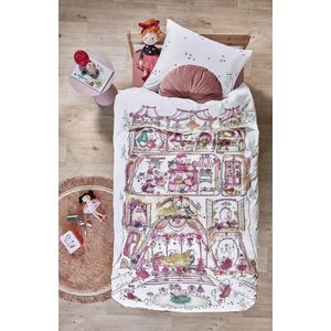 Beddinghouse Kids Mousehouse dekbedovertrek - Eenpersoons - 100x135 - Roze