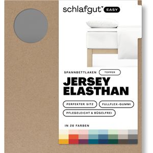 schlafgut Topper Easy Jersey Elasthan Hoeslaken S - 90x190 - 100x220 128 Grey Mid