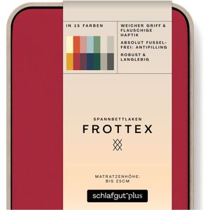 schlafgut Frottex Hoeslaken XL - 180x200 - 200x200 285 Red Deep