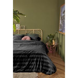 At Home by BeddingHouse Soft Shine dekbedovertrek - Eenpersoons - 140x200/220 - Zwart