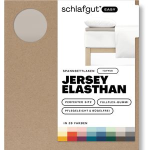 Schlafgut EASY Jersey Elasthan Topper Hoeslaken XL - 180x200 - 200x220 496 Sand Mid