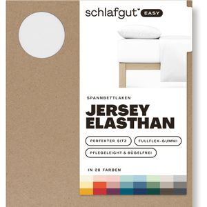schlafgut Easy Jersey Elasthan Hoeslaken XL - 180x200 - 200x220 101 Full-White