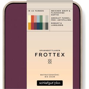 schlafgut Frottex Hoeslaken XL - 180x200 - 200x200 542 Purple Deep