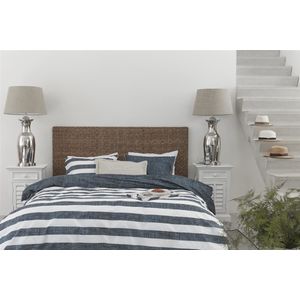 Riviera Maison Lindy Lines dekbedovertrek - Lits-Jumeaux - 240x200/220 - Marineblauw