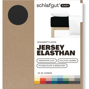 schlafgut Easy Jersey Elasthan Hoeslaken XL - 180x200 - 200x220 799 Off-Black