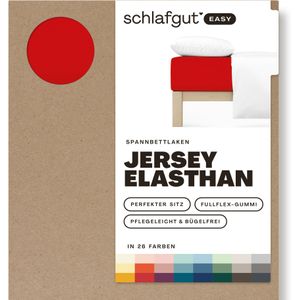 schlafgut Easy Jersey Elasthan Hoeslaken XL - 180x200 - 200x220 285 Red Deep