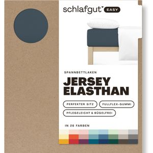 Schlafgut EASY Jersey Elasthan Hoeslaken L - 140x200 - 160x220 556 Grey Deep