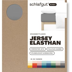 schlafgut Easy Jersey Elasthan Hoeslaken XL - 180x200 - 200x220 128 Grey Mid