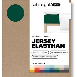 schlafgut Easy Jersey Elasthan Hoeslaken XL - 180x200 - 200x220 690 Green Deep
