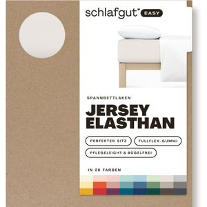 schlafgut Easy Jersey Elasthan Hoeslaken M - 120x200 - 130x220 744 Sand Light