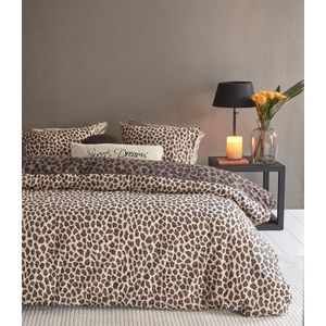 Riviera Maison Cheetah dekbedovertrek - Lits-Jumeaux - 240x200/220 - Bruin