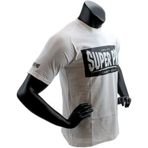 Super Pro T-Shirt met logo - Katoen - Wit met zwart - 164