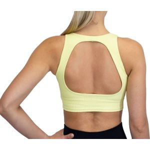 Fittastic Sportswear No Sleeve Backless Top  - XS - Beige