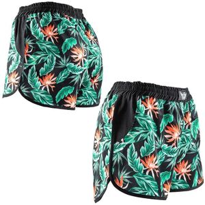 Joya - Kickboks broekje dames - Full Tropical - M - Zwart