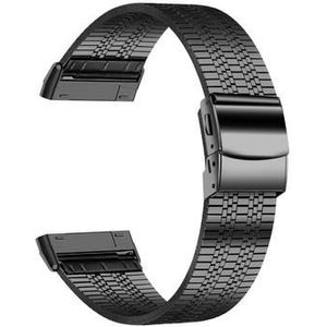 Fitbit Versa 3/Sense Roestvrij Staal Bandje - Zwart