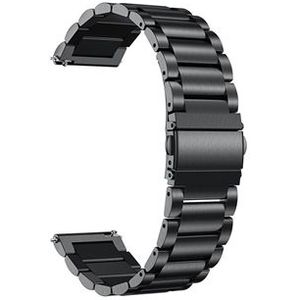 Universele Smartwatch Roestvrij Stalen Band - 22mm - Zwart
