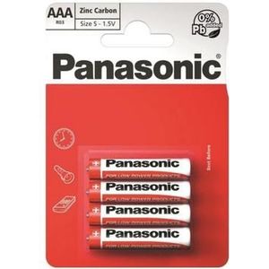 Panasonic R03RZ/4BP Zink-koolstof AAA-batterijen - 4 stuks.