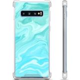 Samsung Galaxy S10+ Hybrid Hoesje - Blauw Marmer