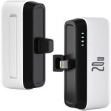 T160 Mini Draagbare Lightning Power Bank - PD 20W, 5000mAh - Wit