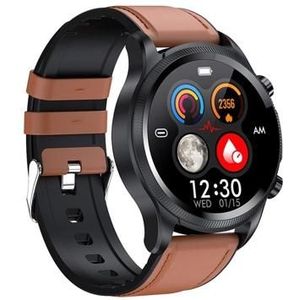 Waterbestendig Sports Smartwatch met ECG E400 - Elegante Band - Bruin