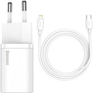 Baseus Super Si Snellader met USB-C / Lightning Kabel - 20W - Wit