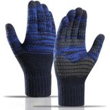 Y0046 1 paar heren winter gebreide winddichte warme handschoenen Touchscreen Texting wanten met elastische manchet - marineblauw