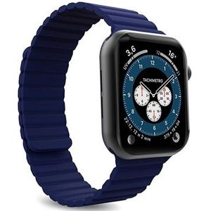 Puro Icon Link Apple Watch Series Ultra 2/Ultra/9/8/SE (2022)/7/SE/6/5/4/3/2/1 Band - 49mm/45mm/44mm/42mm - Blauw