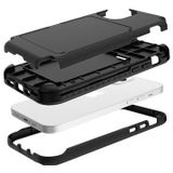 iPhone 12 Mini Hybrid Case met Verborgen Spiegel & Kaartsleuf - Zwart