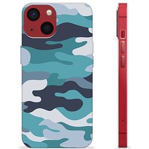 iPhone 13 Mini TPU Hoesje - Blauw Camouflage