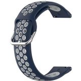 Tweekleurige Samsung Galaxy Watch4/Watch4 Classic/Watch5/Watch6 siliconen sportband- donkerblauw / grijs