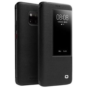 Qialino Smart View Huawei Mate 20 Pro Leren Case - Zwart