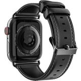 Dux Ducis Apple Watch Series 9/8/SE (2022)/7/SE/6/5/4/3/2/1 Leren Band - 41mm/40mm/38mm - Zwart