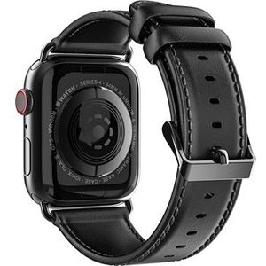 Dux Ducis Apple Watch Series 9/8/SE (2022)/7/SE/6/5/4/3/2/1 Leren Band - 41mm/40mm/38mm - Zwart