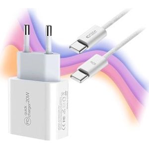 iPhone 15/15 Plus/15 Pro/15 Pro Max Oplader 20W w.Kabel 2m - Wit