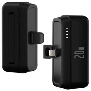 T160 Mini Draagbare Lightning Power Bank - PD 20W, 5000mAh - Zwart